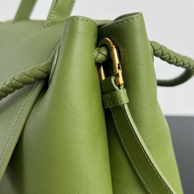 Bottega Veneta Andiamo Pepites Leather Large Bag 12272 green