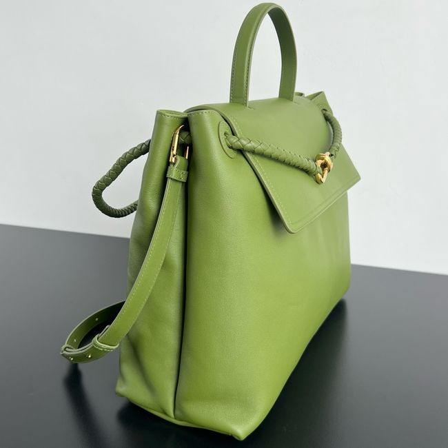 Bottega Veneta Andiamo Pepites Leather Large Bag 12272 green