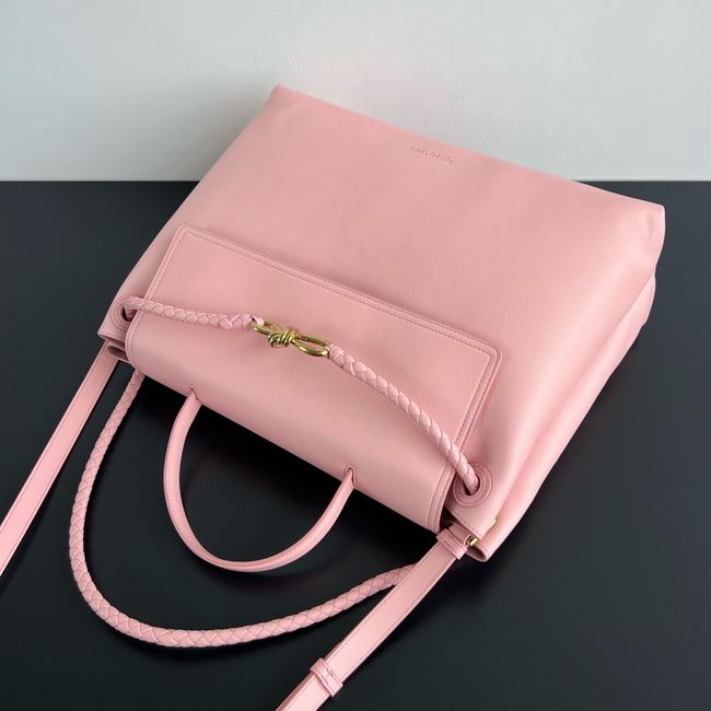 Bottega Veneta Andiamo Pepites Leather Large Bag 12272 pink