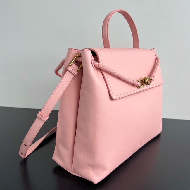 Bottega Veneta Andiamo Pepites Leather Large Bag 12272 pink