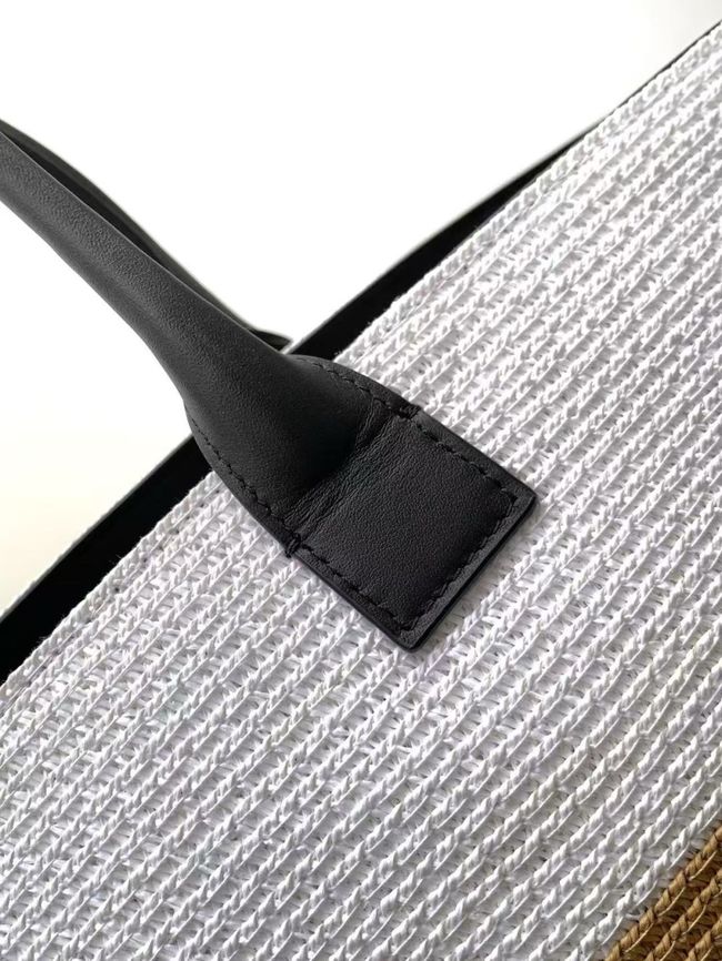 CHANEL Maxi Shopping Bag AS6148 White& Dark Beige & Black