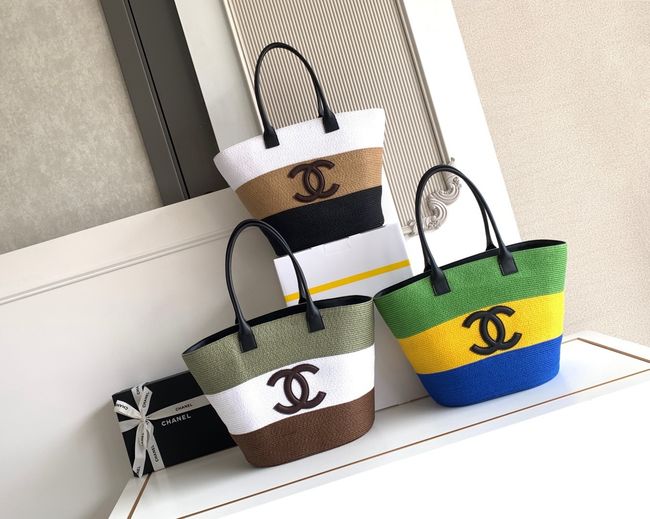CHANEL Maxi Shopping Bag AS6148 green& yellow & Blue CHANEL Maxi Shopping Bag AS6148 green& yellow & Blue