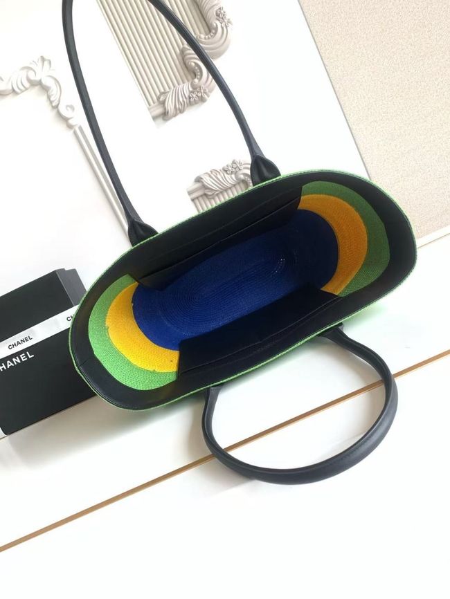 CHANEL Maxi Shopping Bag AS6148 green& yellow & Blue CHANEL Maxi Shopping Bag AS6148 green& yellow & Blue