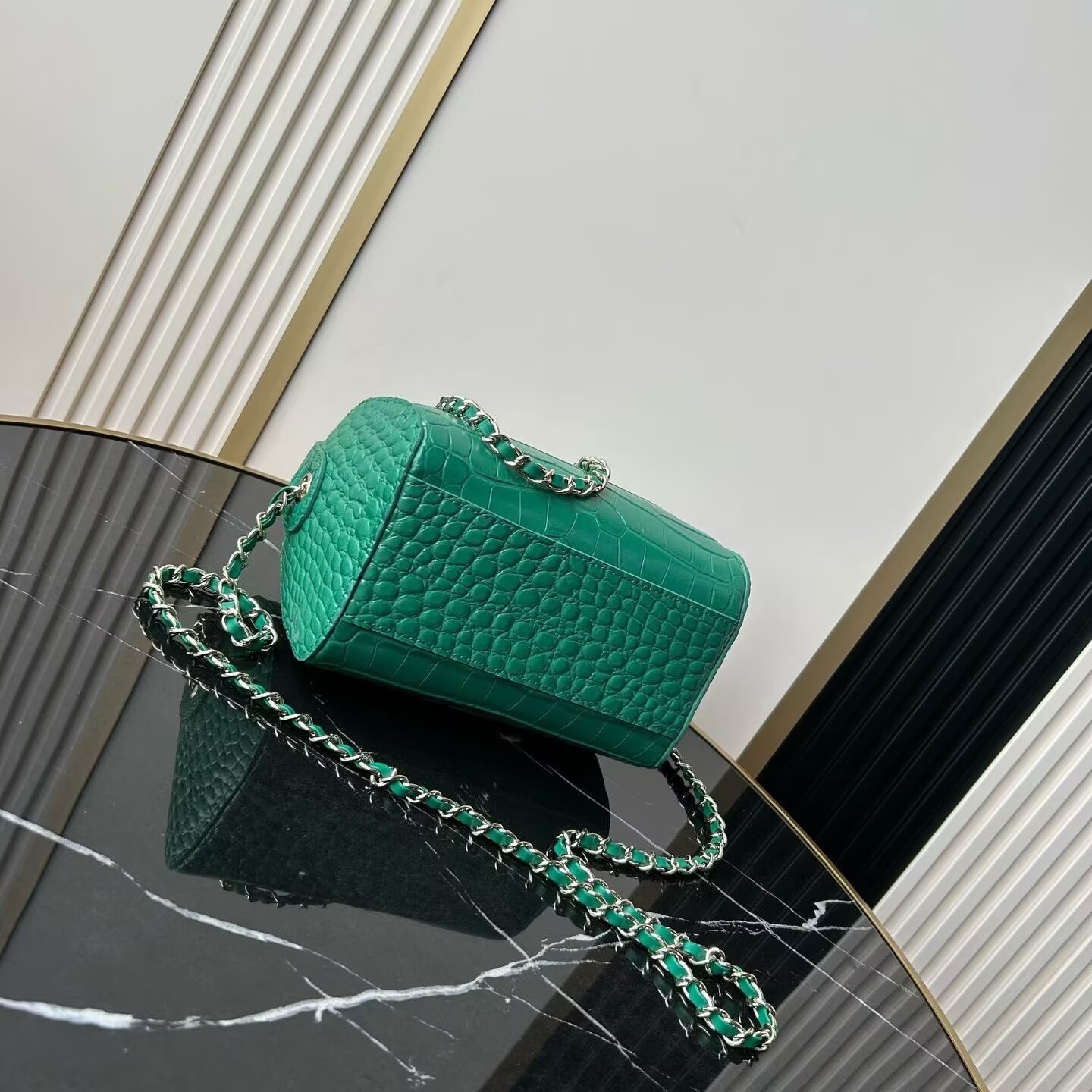 Chanel Crocodile Embossed Calfskin Bag 53012 Green Chanel Crocodile Embossed Calfskin Bag 53012 Green