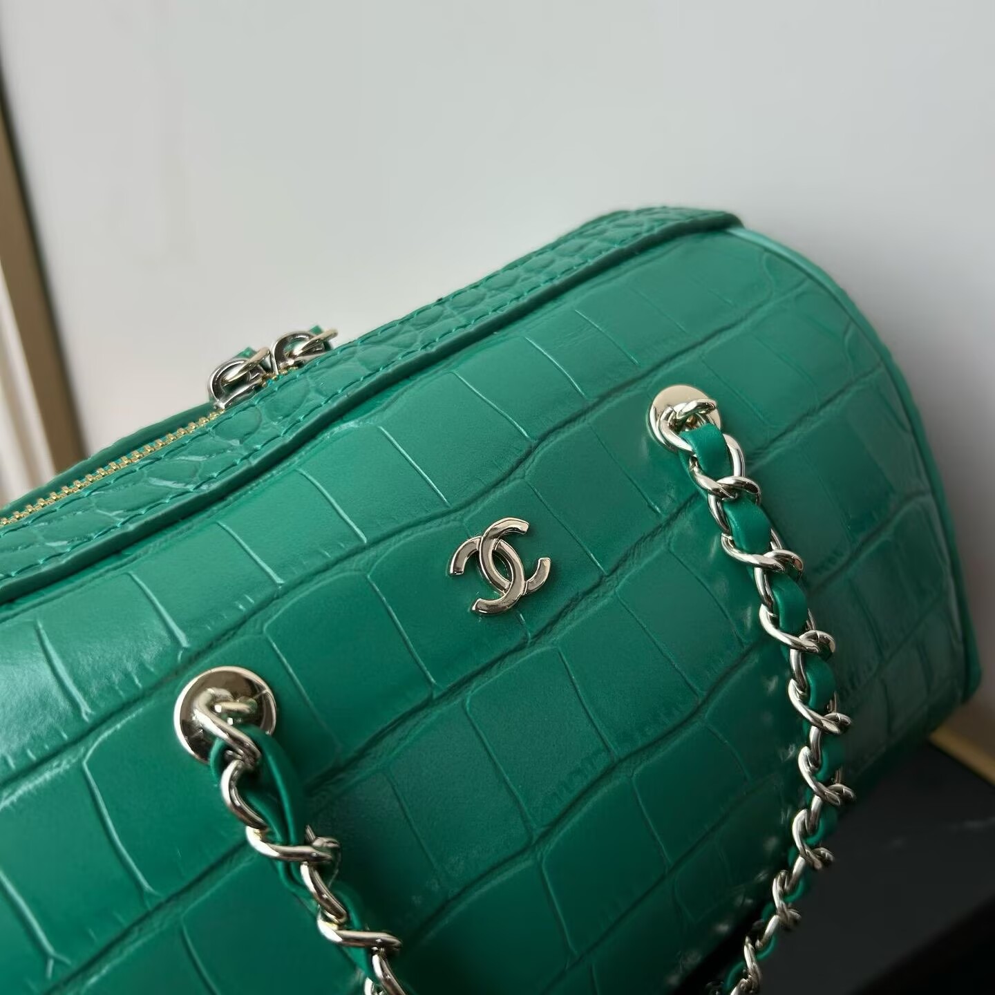 Chanel Crocodile Embossed Calfskin Bag 53012 Green Chanel Crocodile Embossed Calfskin Bag 53012 Green