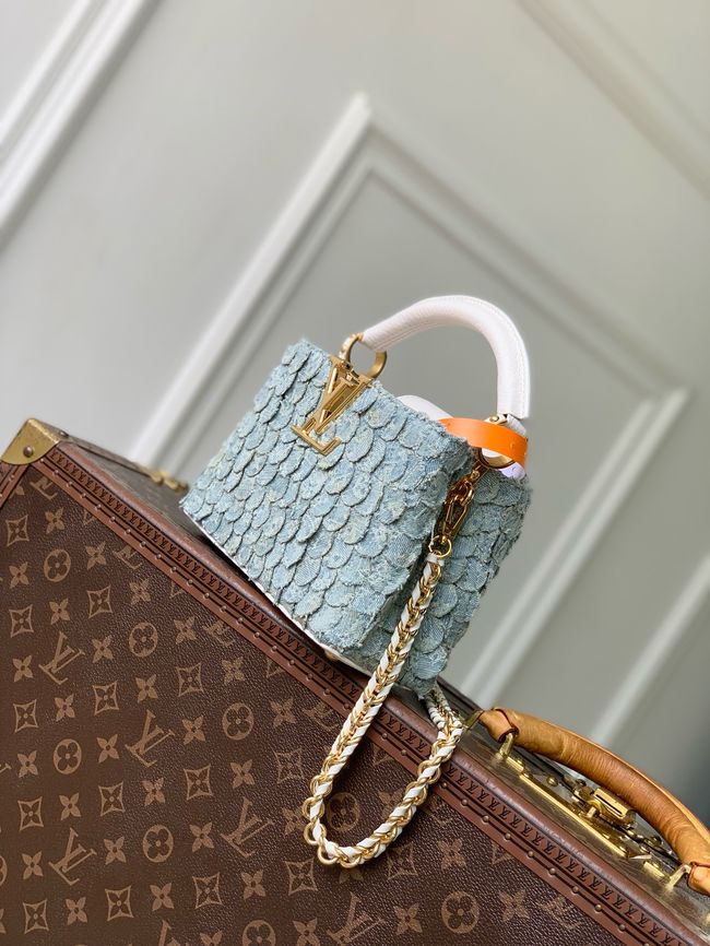Louis Vuitton Capucines Mini M28305 Blue Denim Louis Vuitton Capucines Mini M28305 Blue Denim