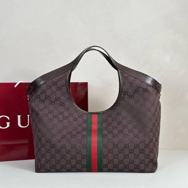 Gucci Giglio large tote bag 853971 Dark brown GG canvas