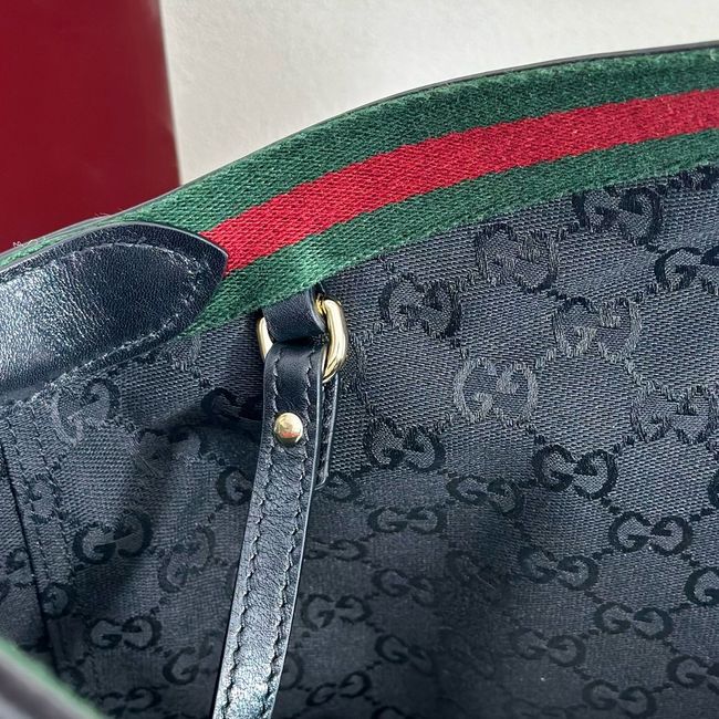 Gucci Giglio large tote bag soft glossy leather 853971 black
