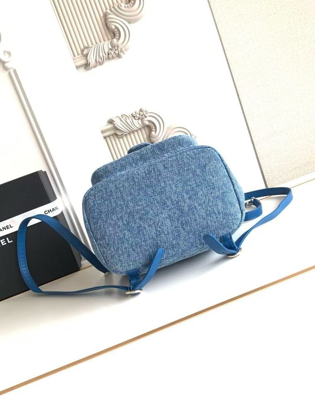 CHANEL Backpack AS3618 Denim Blue