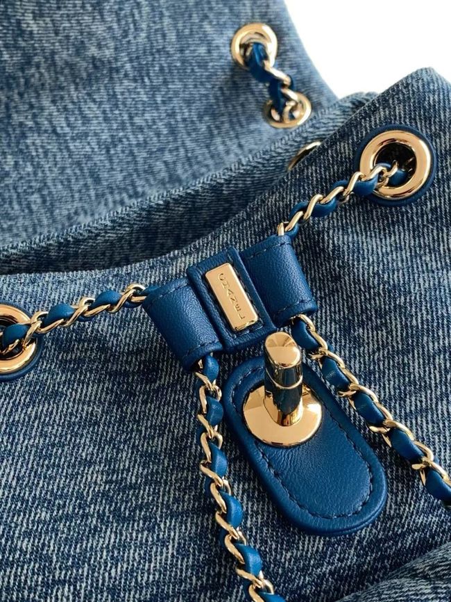 CHANEL Backpack AS3618 Denim Blue