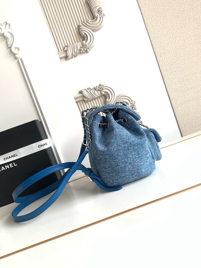 CHANEL Small Backpack AS2908 Denim Blue