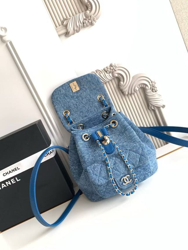CHANEL Small Backpack AS2908 Denim Blue
