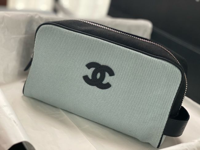 Chanel Zipped Pouch AS5226 Blue & Black Chanel Zipped Pouch AS5226 Blue & Black