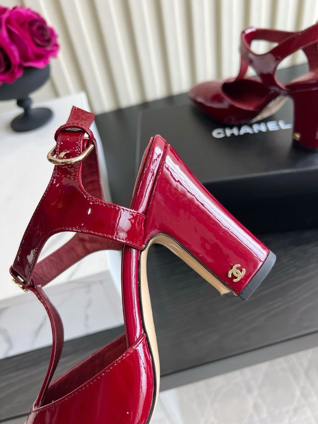 Chanel Lambskin Mary Janes high heels 8.5CM 64104-2