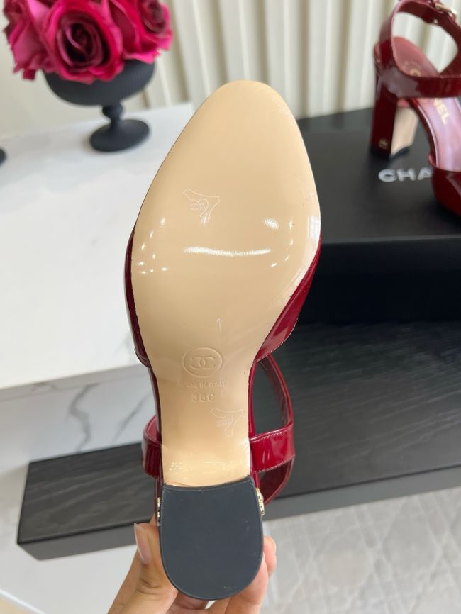 Chanel Lambskin Mary Janes high heels 8.5CM 64104-2