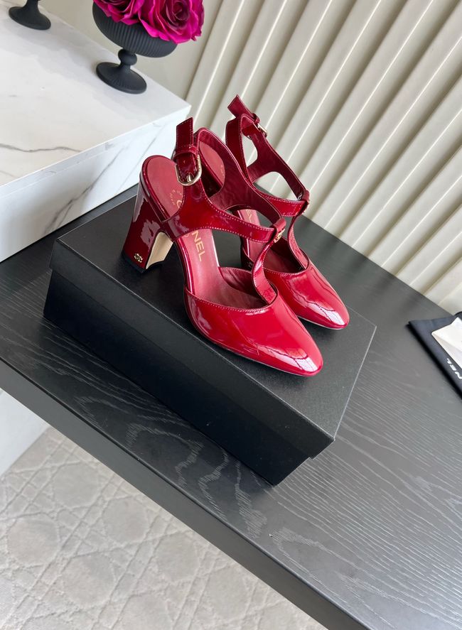 Chanel Lambskin Mary Janes high heels 8.5CM 64104-2