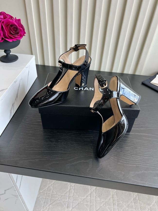 Chanel Lambskin Mary Janes high heels 8.5CM 64104-3