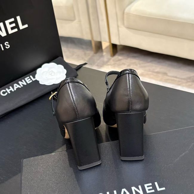 Chanel Lambskin Mary Janes high heels 8.5CM 64105-1