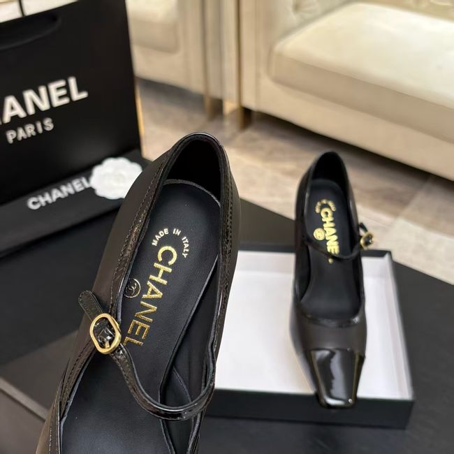 Chanel Lambskin Mary Janes high heels 8.5CM 64105-1