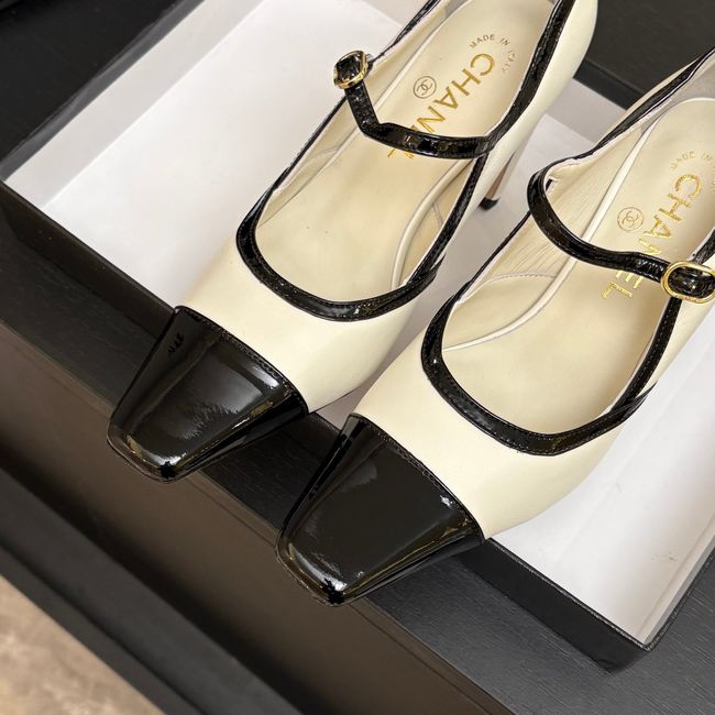 Chanel Lambskin Mary Janes high heels 8.5CM 64105-3
