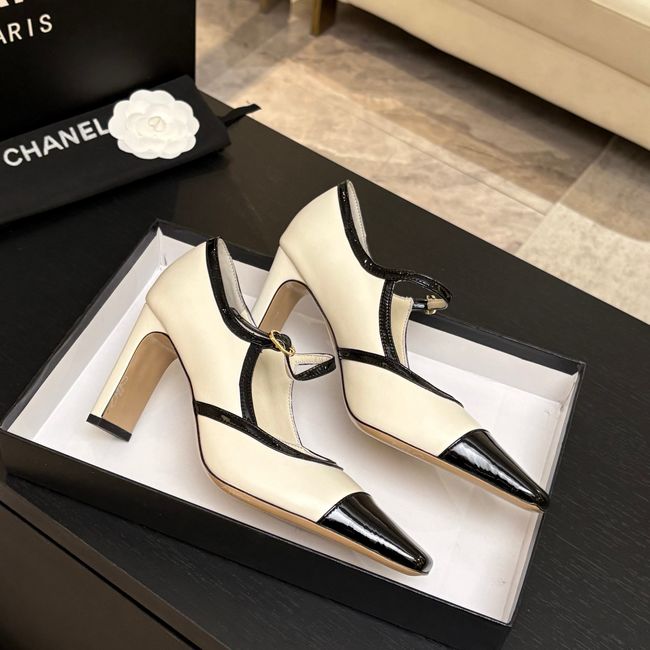 Chanel Lambskin Mary Janes high heels 8.5CM 64105-3