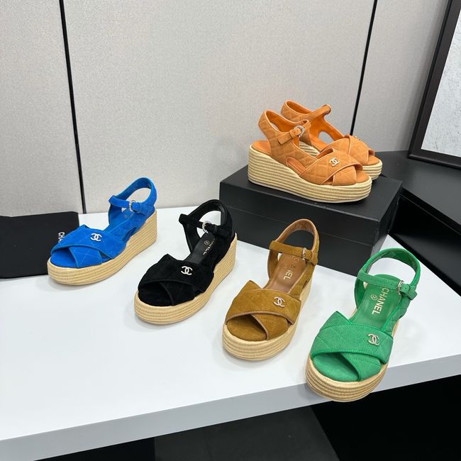 Chanel Sandals Suede Calfskin 64108-1