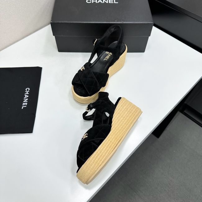 Chanel Sandals Suede Calfskin 64108-4