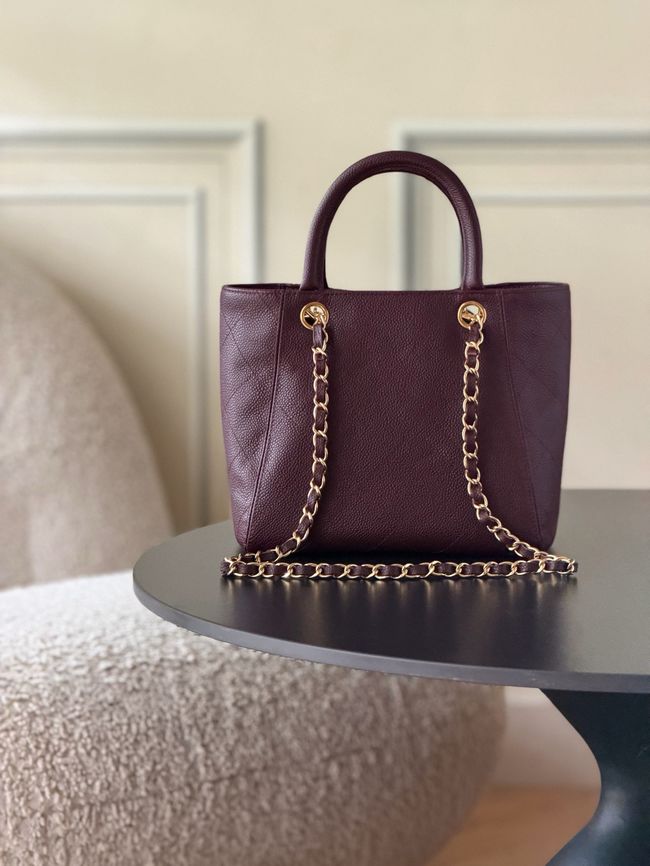 Chanel Small Shopping Bag AS6025 Burgundy