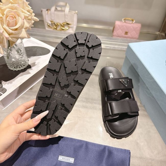 Prada Matelasse nappa leather flatform slides 64113-1