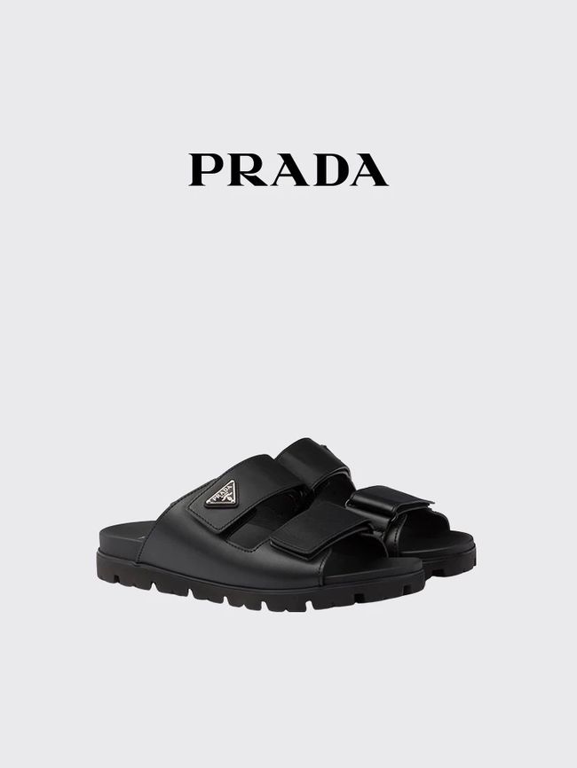 Prada Matelasse nappa leather flatform slides 64113-1