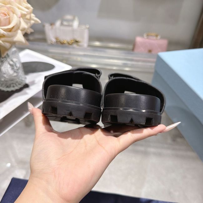 Prada Matelasse nappa leather flatform slides 64113-1