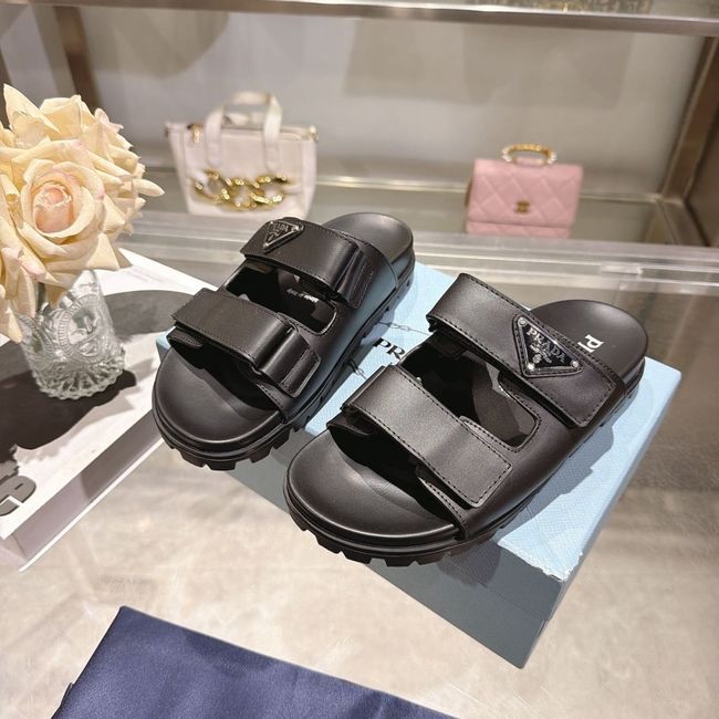 Prada Matelasse nappa leather flatform slides 64113-1