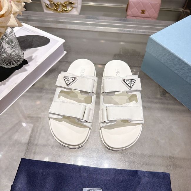 Prada Matelasse nappa leather flatform slides 64113-2