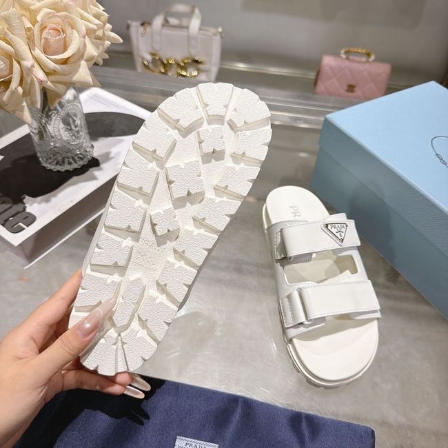 Prada Matelasse nappa leather flatform slides 64113-2