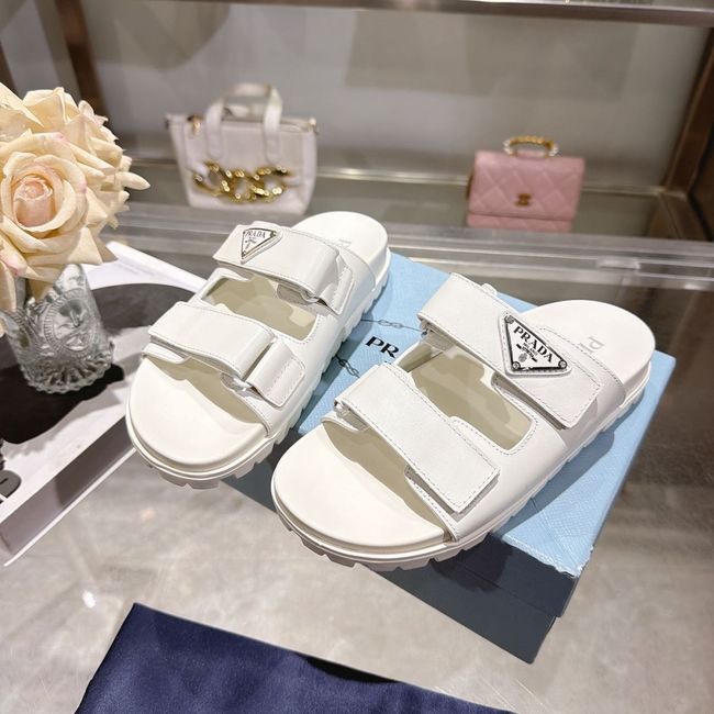 Prada Matelasse nappa leather flatform slides 64113-2