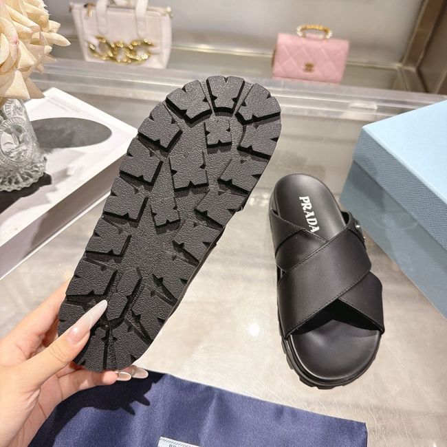 Prada Matelasse nappa leather flatform slides 64113-3
