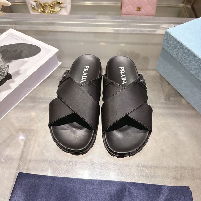 Prada Matelasse nappa leather flatform slides 64113-3