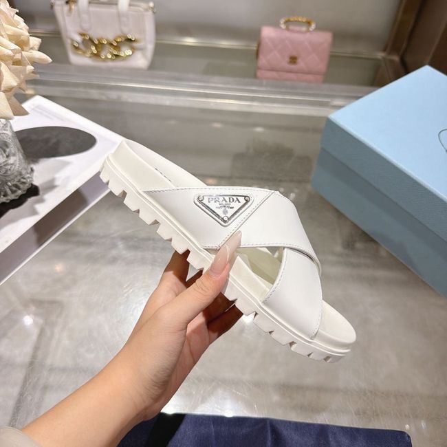 Prada Matelasse nappa leather flatform slides 64113-4