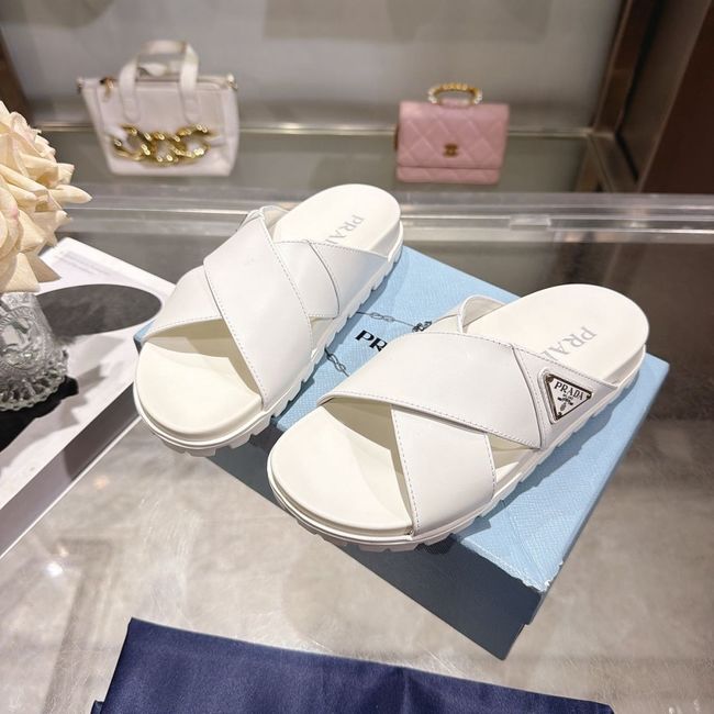 Prada Matelasse nappa leather flatform slides 64113-4