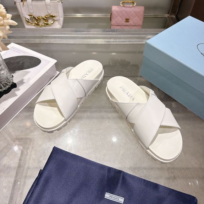 Prada Matelasse nappa leather flatform slides 64113-4