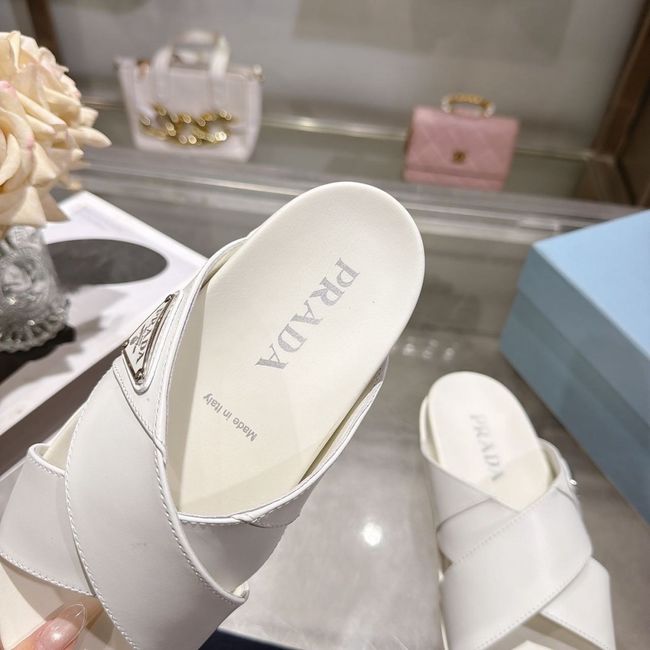 Prada Matelasse nappa leather flatform slides 64113-4