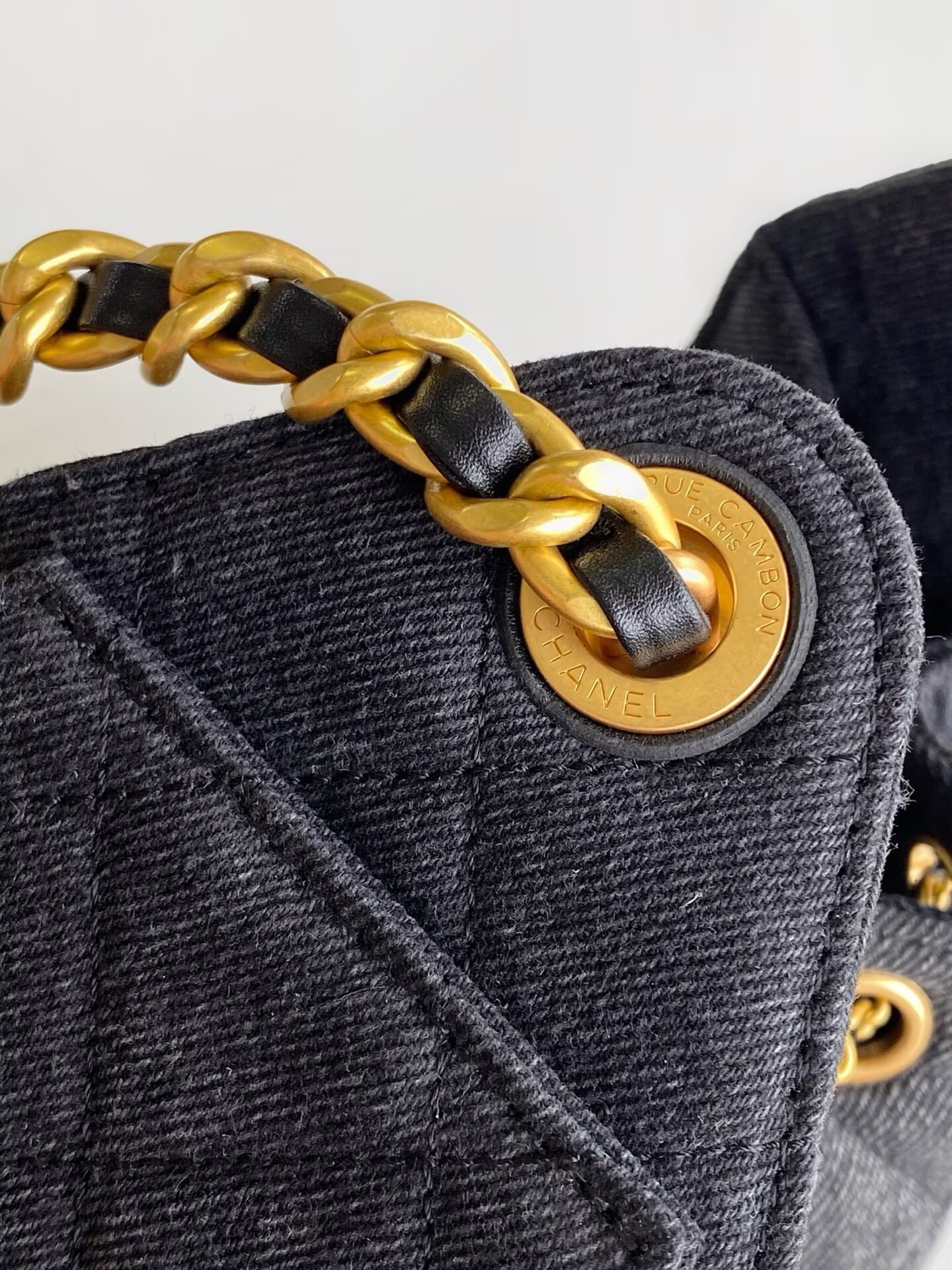CHANEL 25 MINI HANDBAG Retro Denim AS5631 Black & Gray Gradient CHANEL 25 MINI HANDBAG Retro Denim AS5631 Black & Gray Gradient