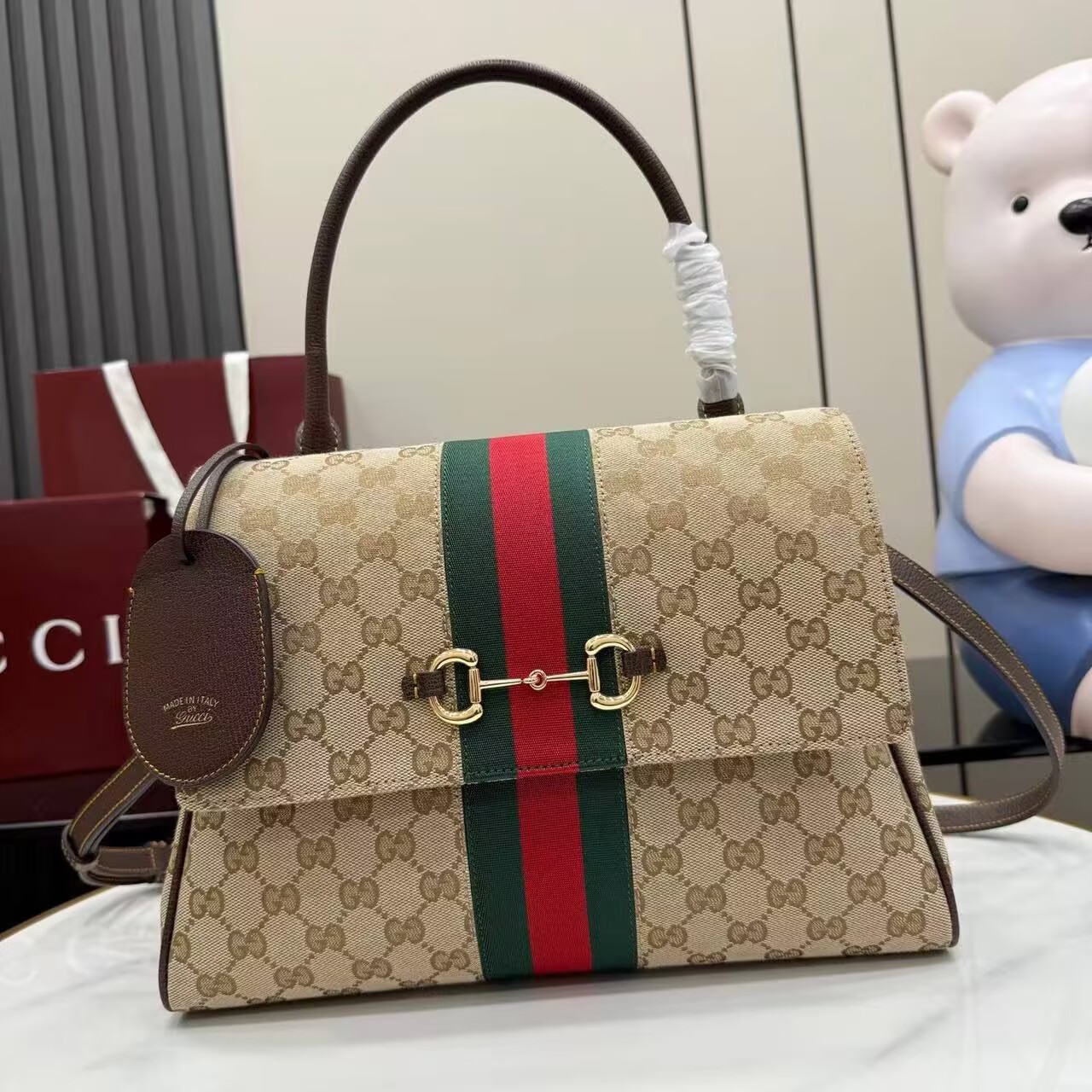 Gucci Top Handle Tote Bag 874748 Brown
