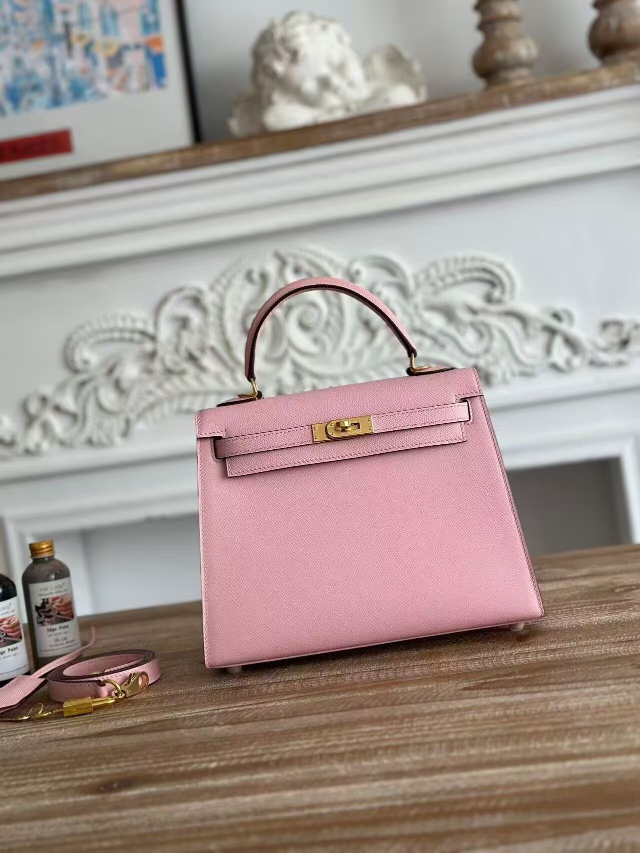Hermes Kelly Espom Leather KL28 Light Pink