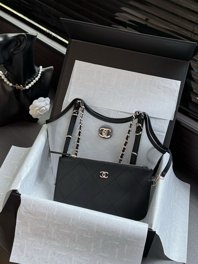 CHANEL Small Shopping Bag AS6015 Transparent & Black