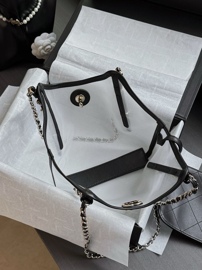 CHANEL Small Shopping Bag AS6015 Transparent & Black