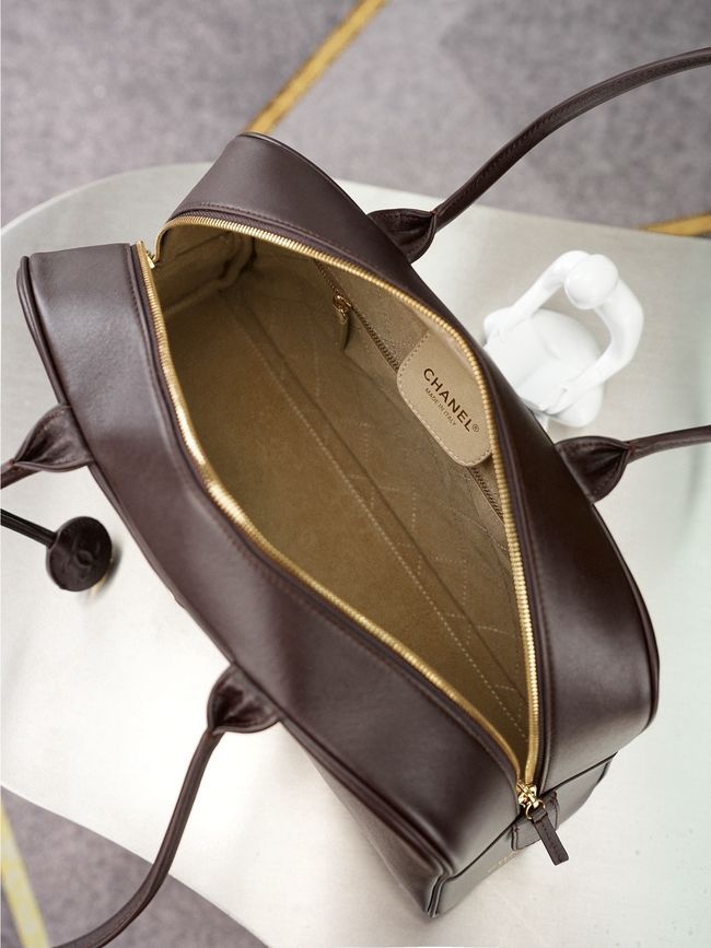 Chanel Large Bowling Bag AS6211 dark brown