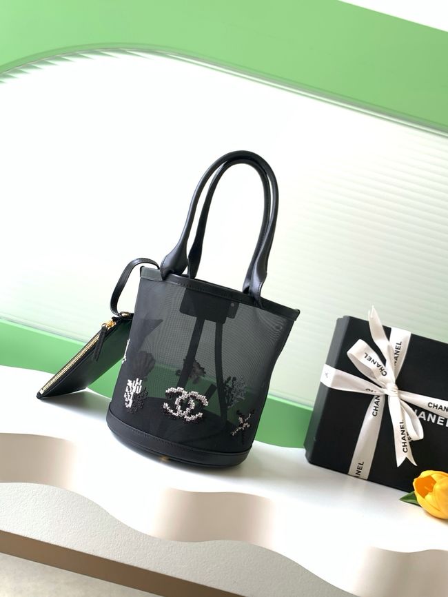 Chanel Large Bucket Bag AS6189 Transparent & black