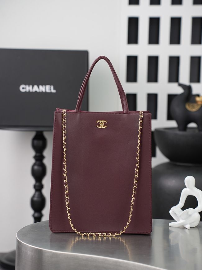 Chanel Small Shopping Bag AS6452 Dark Burgundy Chanel Small Shopping Bag AS6452 Dark Burgundy