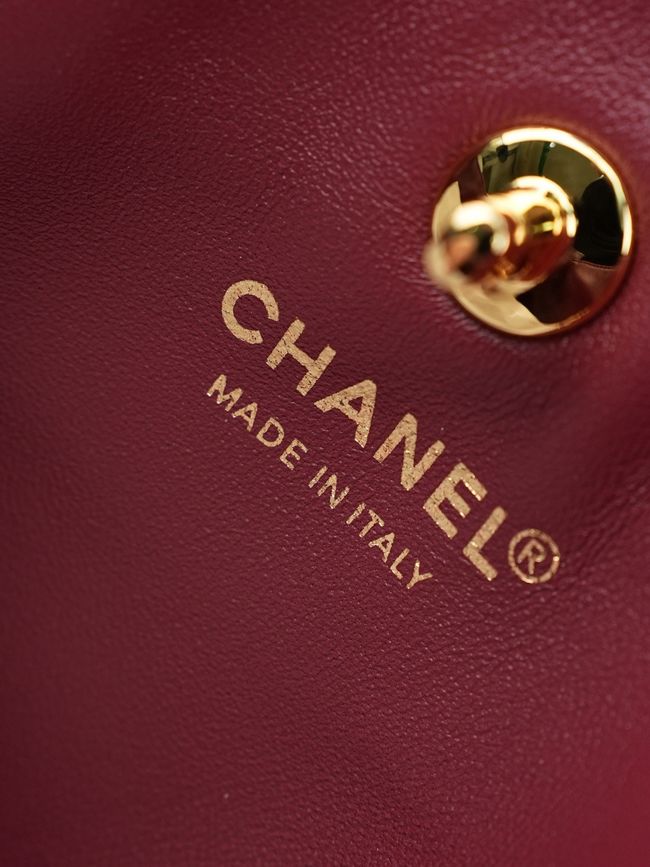 Chanel Small Shopping Bag AS6452 Dark Burgundy Chanel Small Shopping Bag AS6452 Dark Burgundy